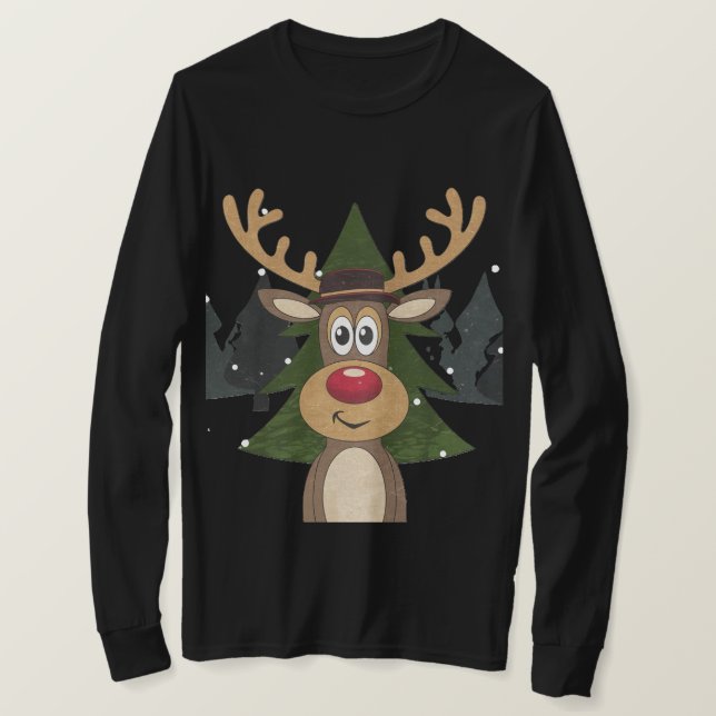 Camiseta Reindeer festivo em uma Terra Maravilha de inverno (Frente do Design)