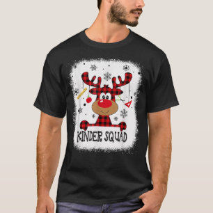 Camiseta Reindeer Funny Kindergarten Esquadrão Sangrado