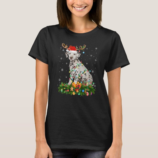 Camiseta Reindeer Hat Papais noeis Dalmaciano (Frente)