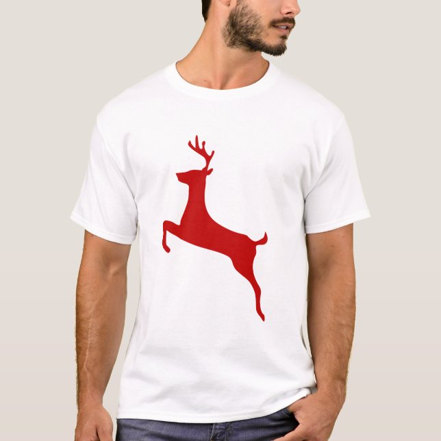 Camiseta Reindeer Jump Christmas Silhouette (Frente)