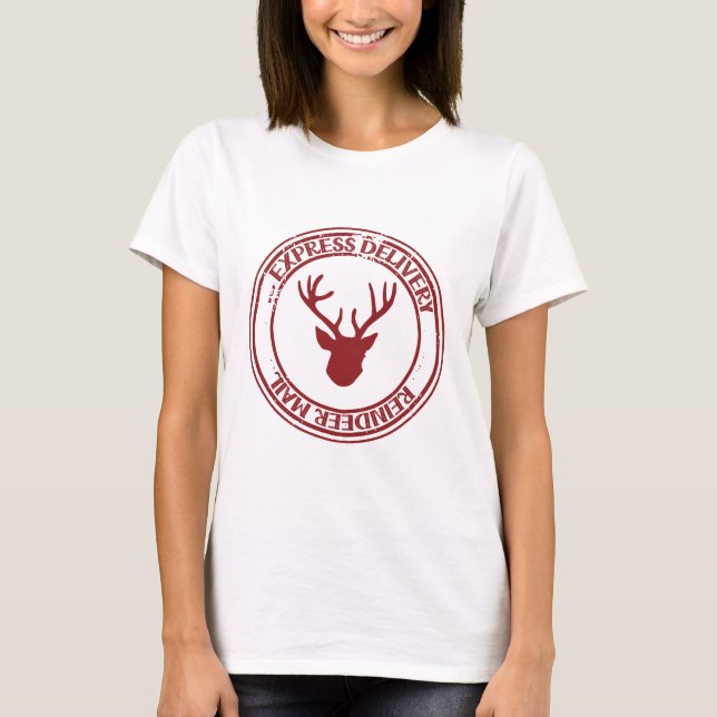 Camiseta Reindeer Mail Postage Stamp (Frente)