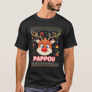 Camiseta Reindeer Pappou Face Feliz Papais noeis De Natal E