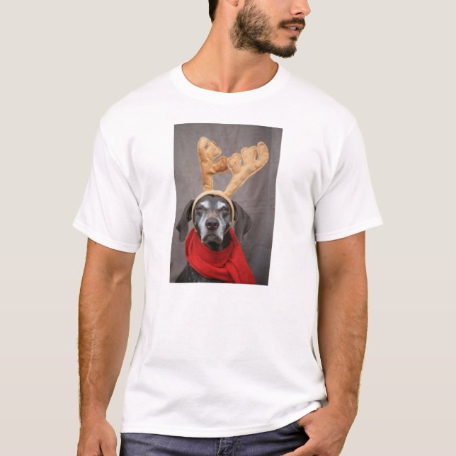 Camiseta Reindeer Pointer Ugly Christmas Sweater (Frente)