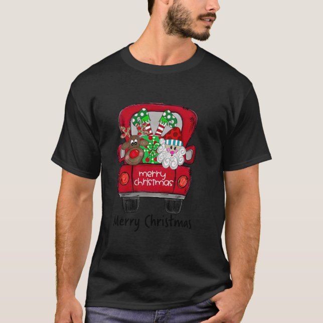 Camiseta Reindeer Red Truck Natal E Papai Noel Chris (Frente)