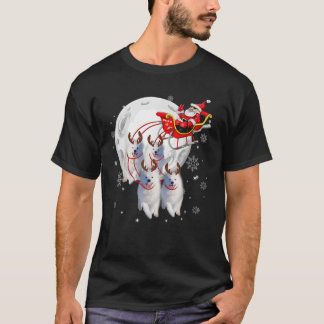 Camiseta Reindeer Samoyed Dogs Pulling Santa Claus Sleigh C