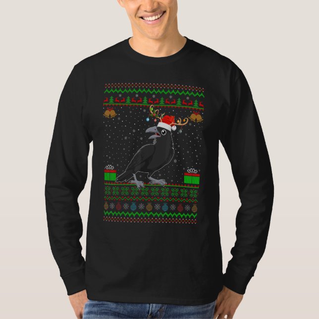 Camiseta Reindeer Santa Hat Correspondendo Cristo De Corvo  (Frente)