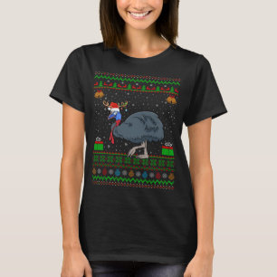 Camiseta Reindeer Santa Hat Matching Ugly Cassowary Christm