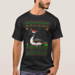 Camiseta Reindeer Santa Hat Matching Ugly Loon Bird Christm<br><div class="desc">Reindeer Santa Hat...  a coincidir com o Natal do Pássaro Feio.</div>