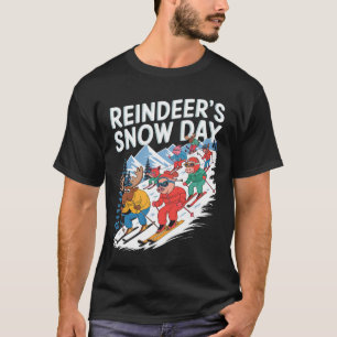 Camiseta Reindeer Snow Day Animais de Pequim para inverno