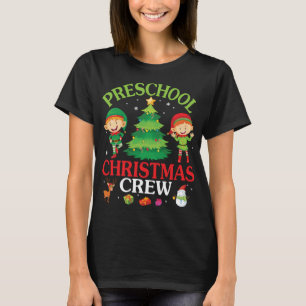Camiseta Reindeer Snowman Elfs Dancing Tree Pré-escola Chri