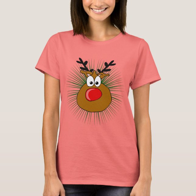 Camiseta Reindeer Vermelho Nosed (Frente)
