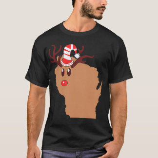 Camiseta Reindeer Wisconsin Reindeer Head Antlers