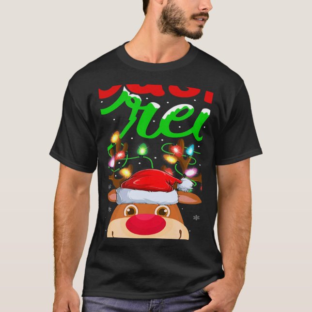 Camiseta Reindeer Xmas Lights Cousin Crew Reindeer Christma (Frente)