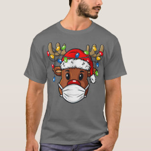 Camiseta Reindet Em Face Mask Engraçado Xmas Feliz Natal 2