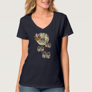 Camiseta Reindet Pug Papais noeis de Natal Animal Pet Xmas