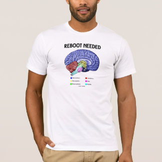 Camiseta Reinicialização necessária (Humor cerebral anatômi