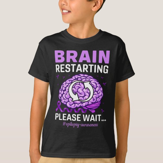 Camiseta Reinício Do Cérebro Aguarde Consciência Epilepsia (Frente)