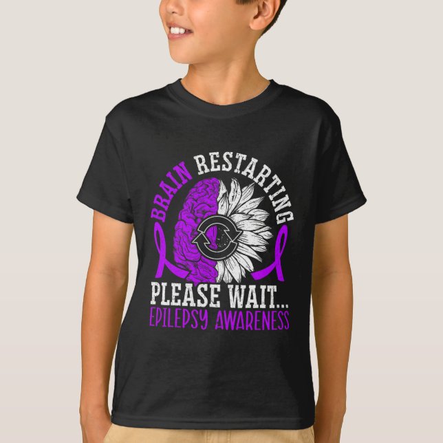 Camiseta Reinício Do Cérebro Aguarde Epilepsia Epiléptica A (Frente)