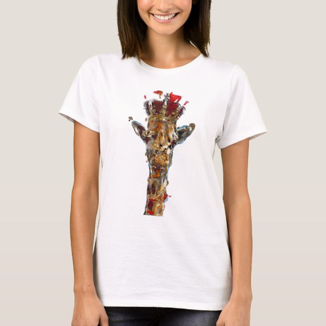 Camiseta Reino animal do Girafa do t-shirt das mulheres (Frente)