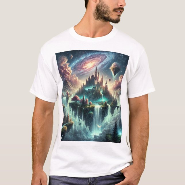 Camiseta Reino Celestial Encantado - Fantasy Dreamscape (Frente)
