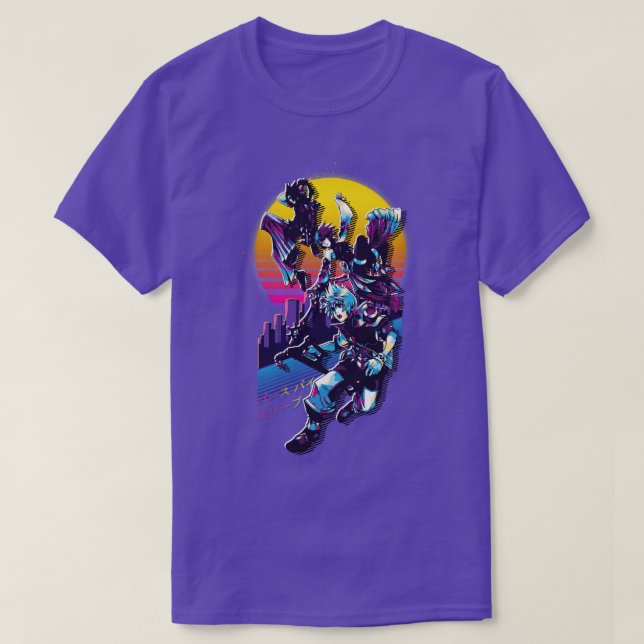 Camiseta Reino Corações Nascidos Por Sono Retrowave (Frente do Design)