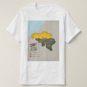 Camiseta Reino da Bélgica belo mapa