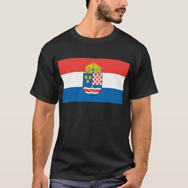 Camiseta Reino de Dalmácia Croatia e de bandeira de (Frente)