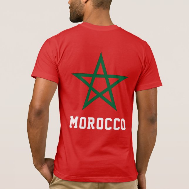 Camiseta Reino de Marrocos Flag Red Star Marroquino (Verso)