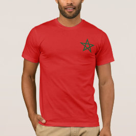 Camiseta Reino de Marrocos Flag Red Star Marroquino