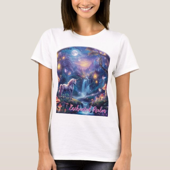 Camiseta Reino Encantado: Uma Floresta Mística de Magia e D (Frente)