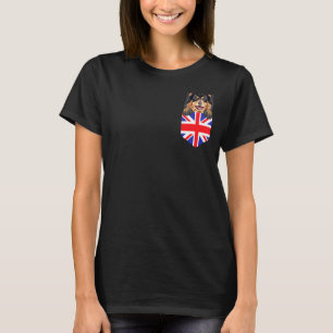 Camiseta Reino Unido Bandeira Cão De Lapão Finlandês No Bol