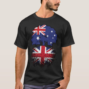 Camiseta Reino Unido: Bandeira de Raízes da Árvore Australi
