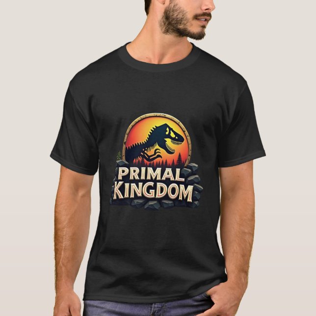 Camiseta Reino Unido Dinossauro TRex Adventure Pré-Históric (Frente)