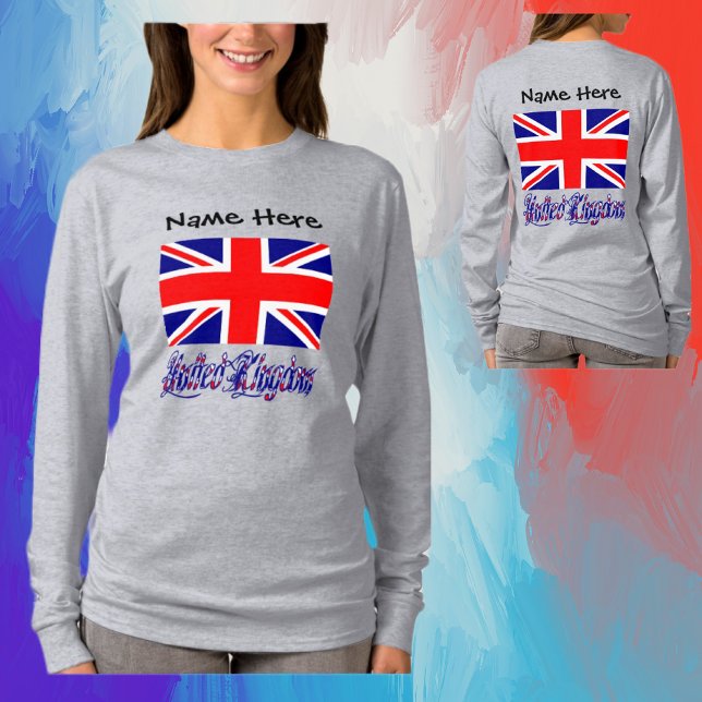 Camiseta Reino Unido e Bandeira Britânica Personalizada (Criador carregado)