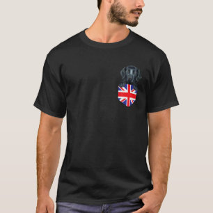 Camiseta Reino Unido Flag Flat-Coated Retriever Dog In P