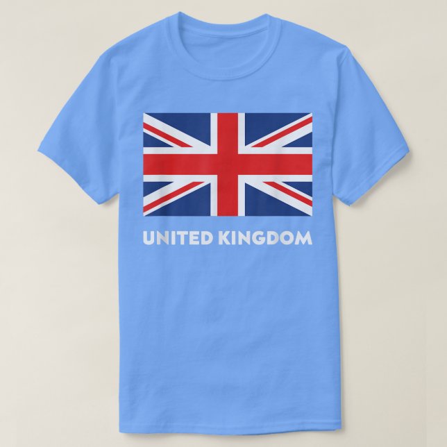 Camiseta Reino Unido Flag White, Blue and Red England Un (Frente do Design)