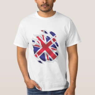 Camiseta Reino Unido Sob Bandeira Da Pele