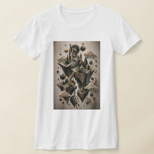 Camiseta Reinos Flutuantes Geométricos em Micro Mosaico 3D
