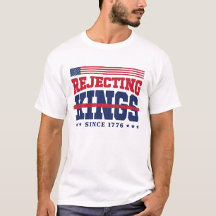 Camiseta Rejeitando Reis Americanos Desde 1776 Vermelho Bra