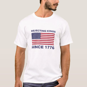 Camiseta Rejeitando Reis Desde 1776 Protesto Clássico Negri