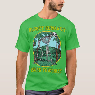 Camiseta Rejeitar O Retorno Humanitário Ao Macaco Colorido 