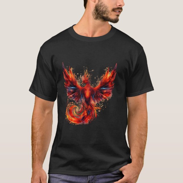 Camiseta Rejuvenescimento Mítico de Aves Ascensões Phoenix  (Frente)