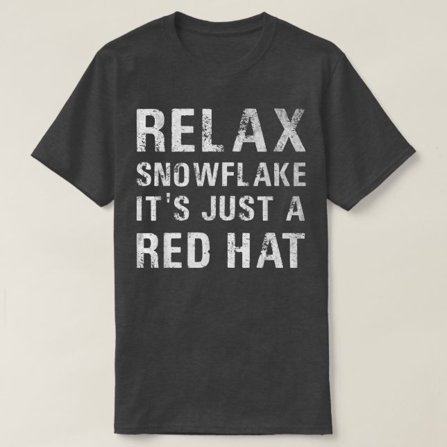 Camiseta Rela Snowflake É só um chapéu vermelho (Frente do Design)