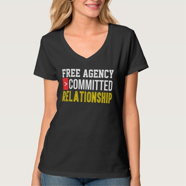 Camiseta Relação Comprometida Com solteiro Namorando Online (Frente)