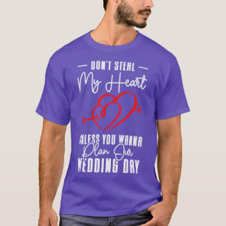 Camiseta Relação de Casamento de Casal Coração Citações de