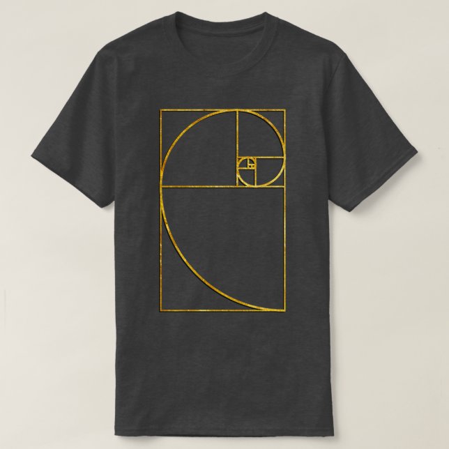Camiseta Relação ouro Fibonacci Espiral 1 Sagrada (Frente do Design)