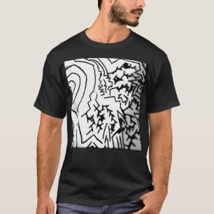 Camiseta "Relâmpago preto/branco abstrato" t-shirt "