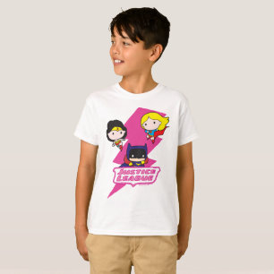 Camiseta Relâmpago Rosa da Liga da Justiça de Chibi