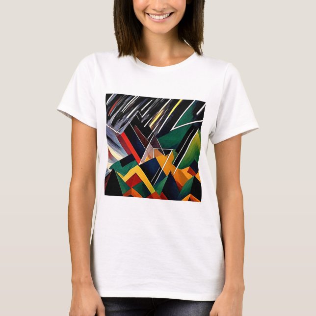 Camiseta Relâmpago sobre Picos de Montanha (Frente)