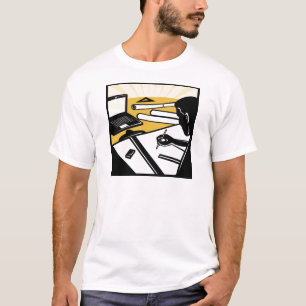 Camiseta relator arquitectónico no arquiteto de esboço do